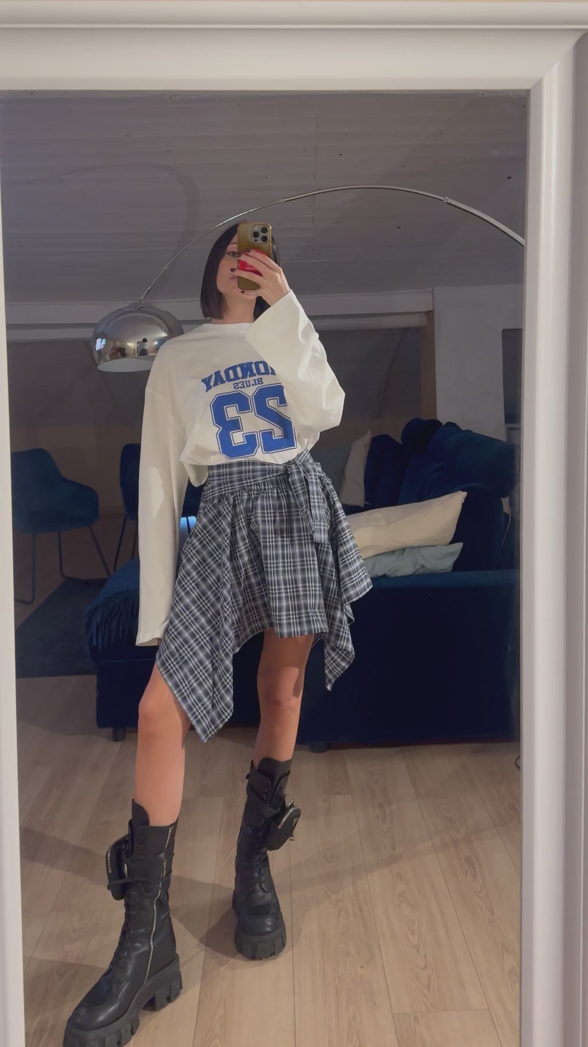 Gonna camicia quadri