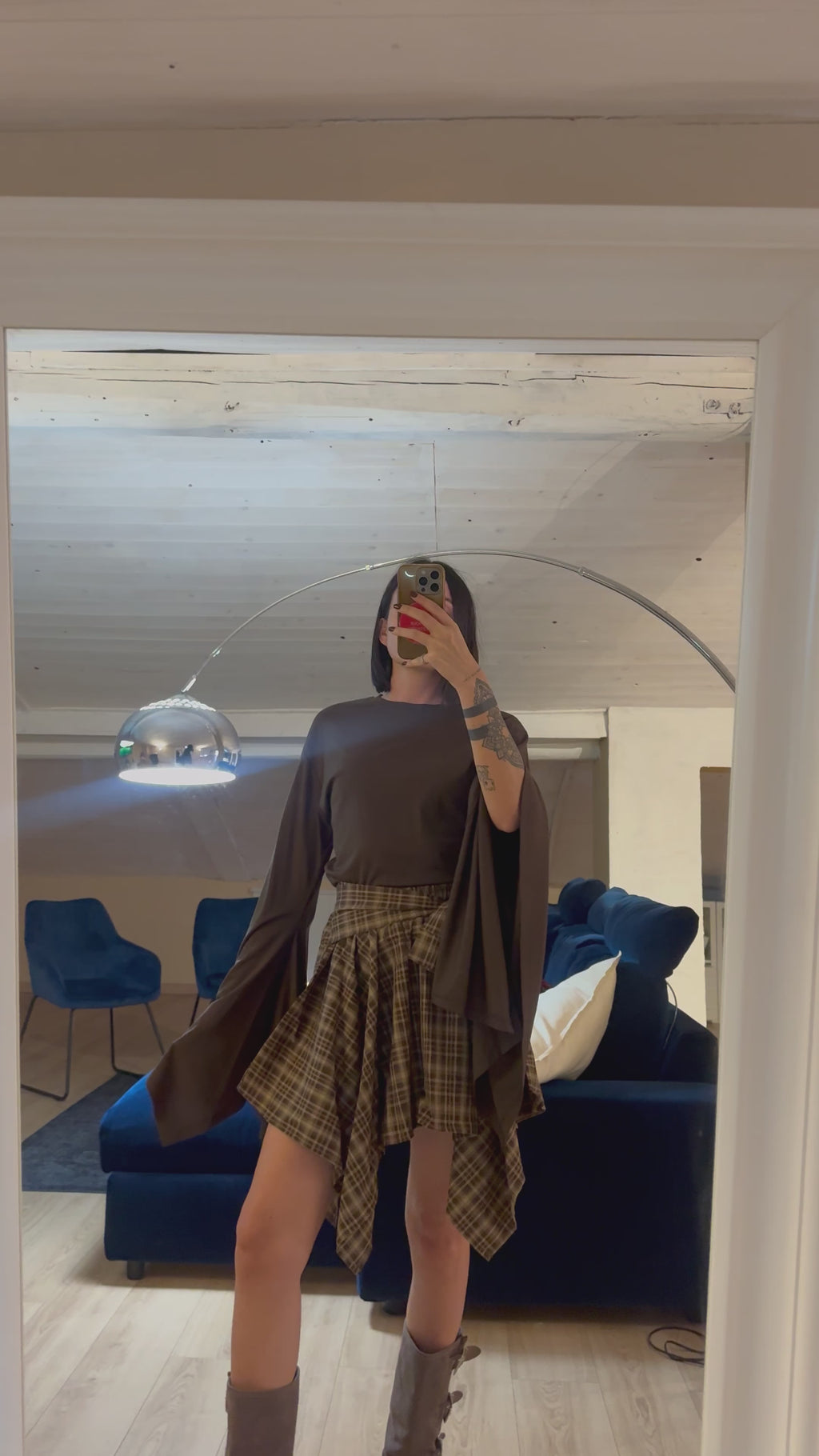 Gonna camicia quadri